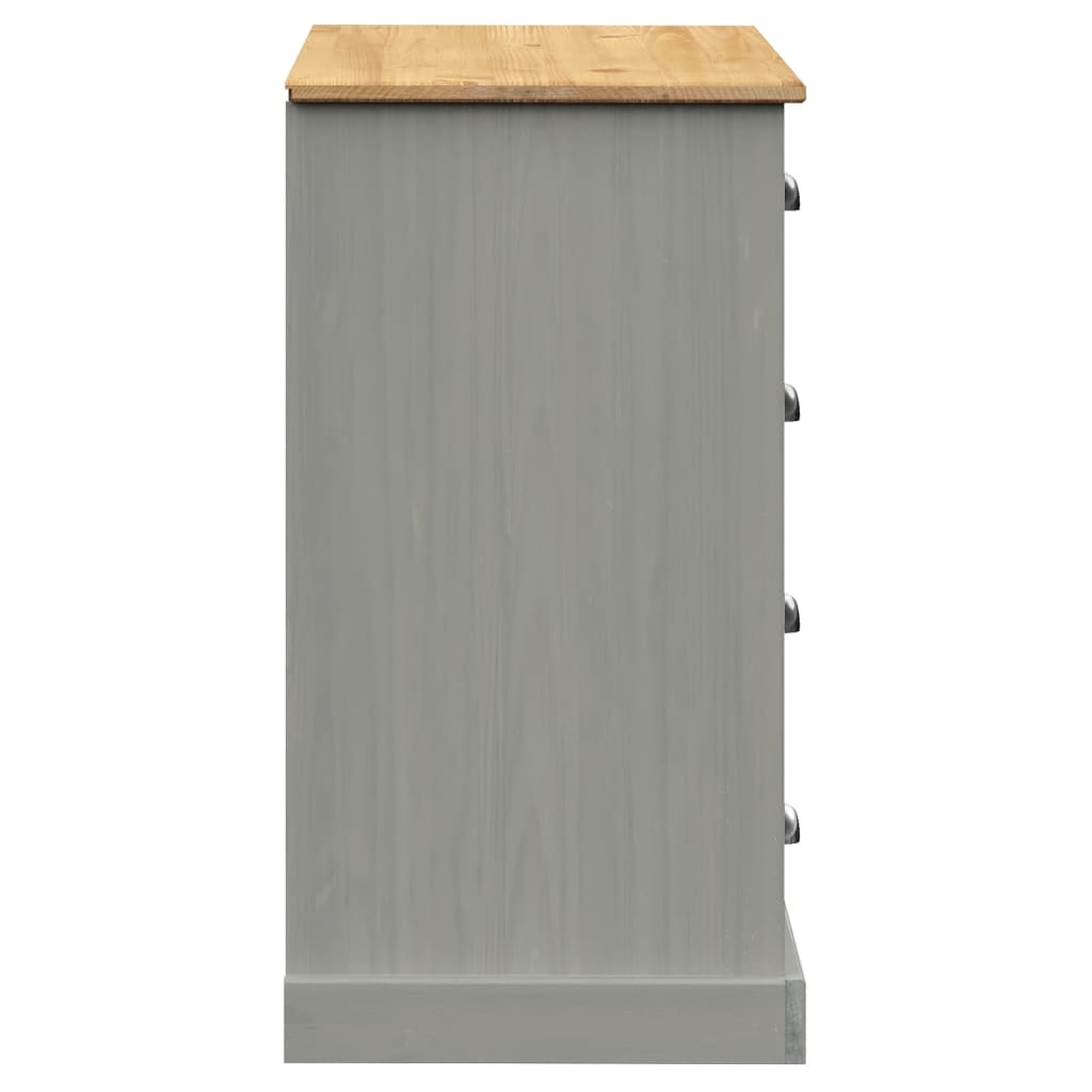 Sideboard with Drawers VIGO 113x40x75 cm Grey Solid Wood Pine
