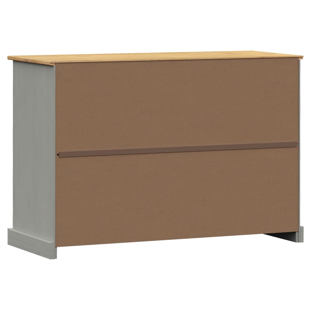 Sideboard with Drawers VIGO 113x40x75 cm Grey Solid Wood Pine