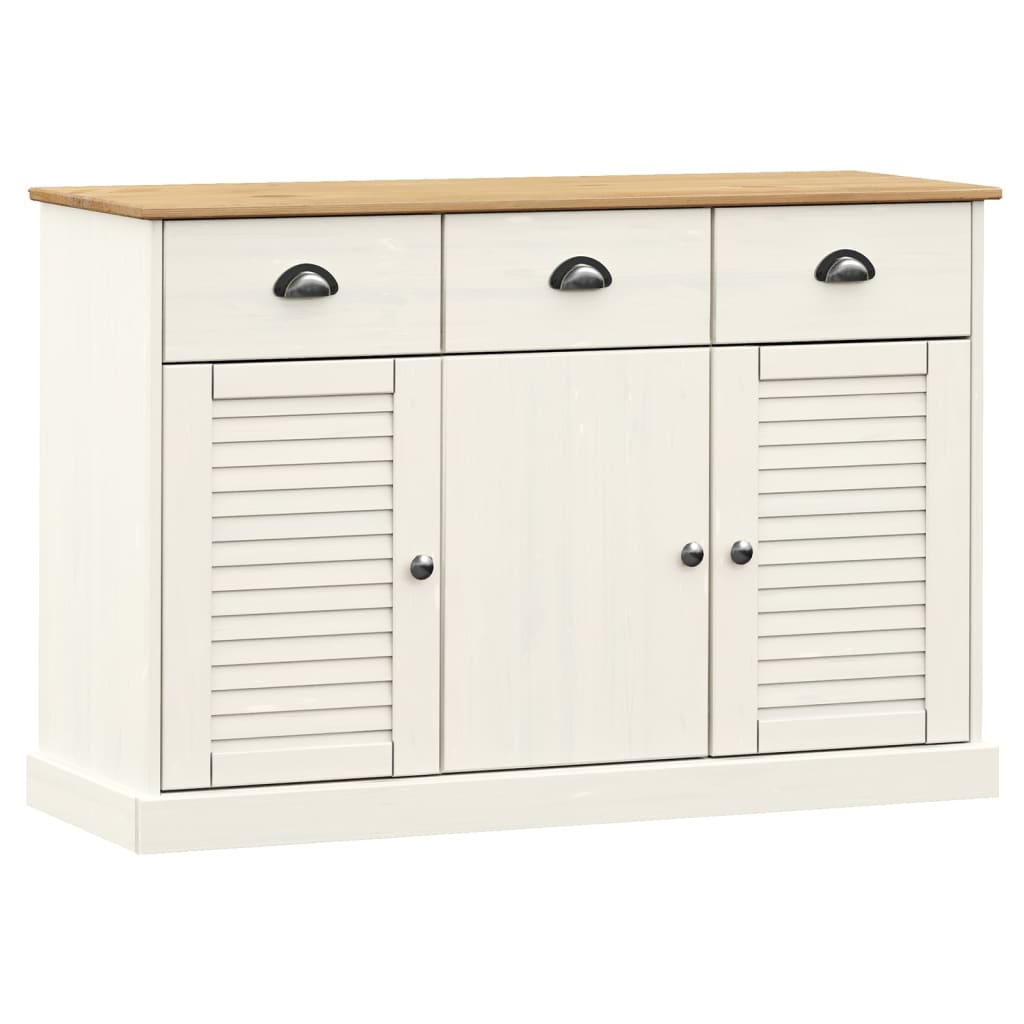Sideboard with Drawers VIGO 113x40x75 cm White Solid Wood Pine