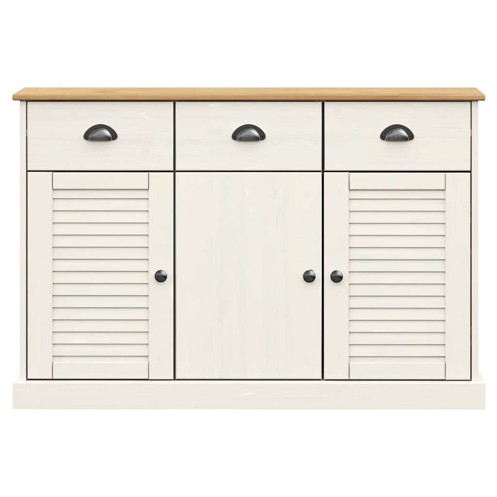Sideboard with Drawers VIGO 113x40x75 cm White Solid Wood Pine