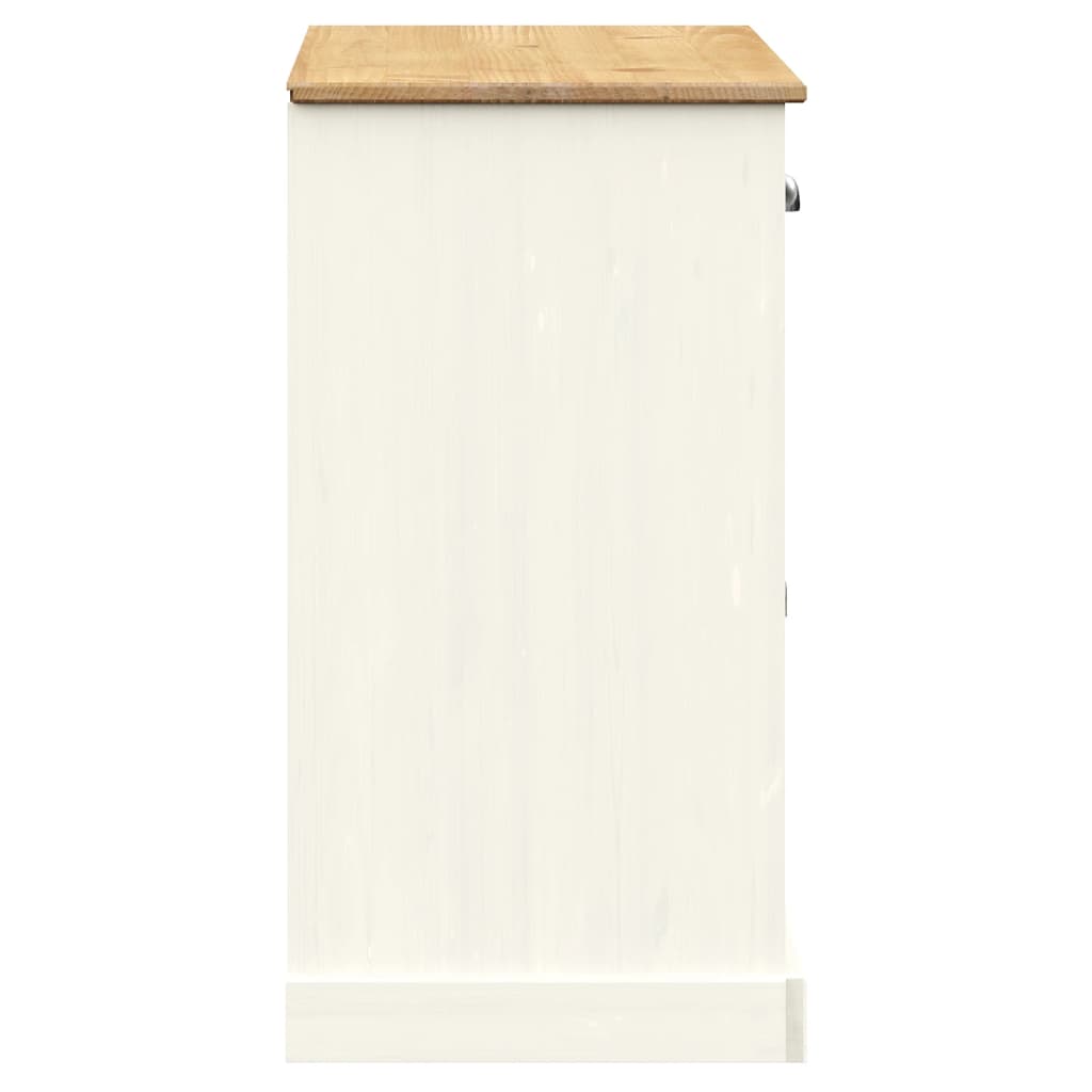Sideboard with Drawers VIGO 113x40x75 cm White Solid Wood Pine