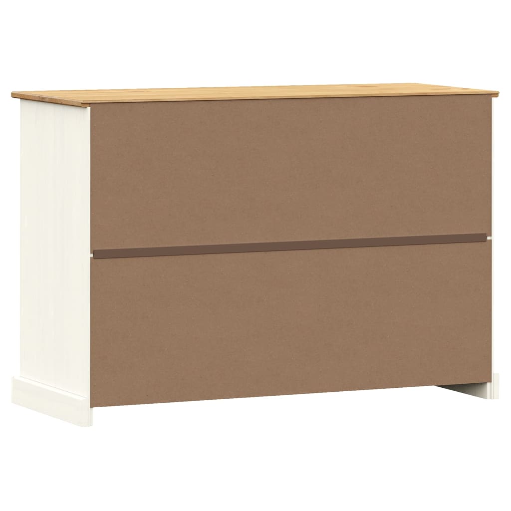 Sideboard with Drawers VIGO 113x40x75 cm White Solid Wood Pine