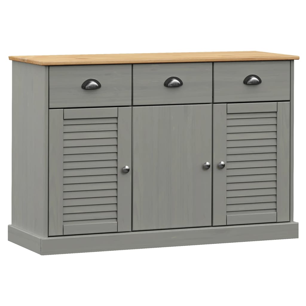 Sideboard with Drawers VIGO 113x40x75 cm Grey Solid Wood Pine
