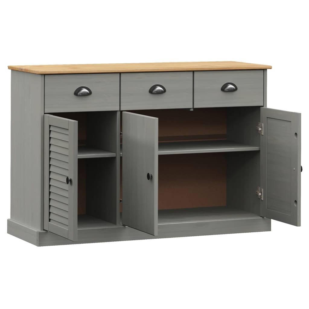 Sideboard with Drawers VIGO 113x40x75 cm Grey Solid Wood Pine