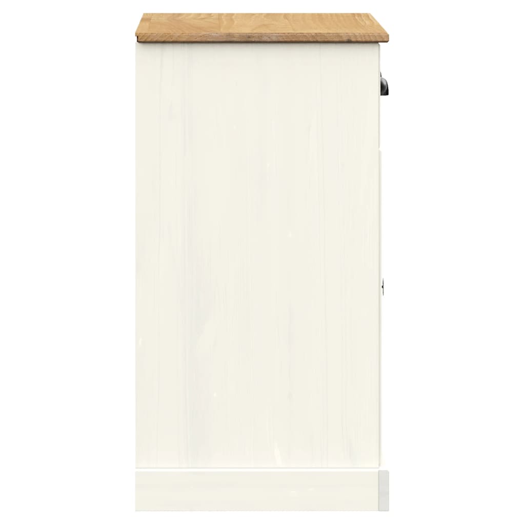 Sideboard with Drawers VIGO 78x40x75 cm White Solid Wood Pine