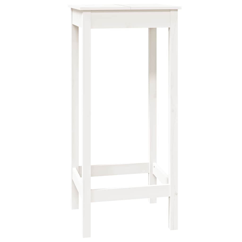 Bar Table White 50x50x110 cm Solid Wood Pine