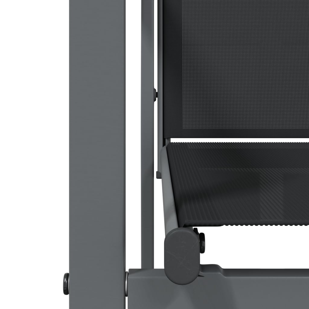 Garden Chairs 6 pcs Black 55x61.5x90 cm Textilene and Steel