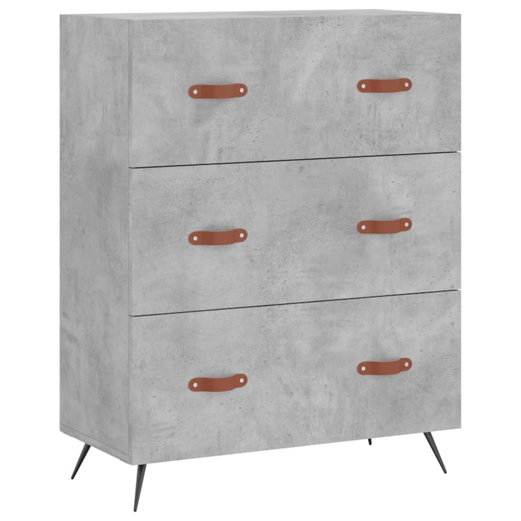 Chest of Drawers Concrete Grey 69.5x34x90 cm Engineered Wood