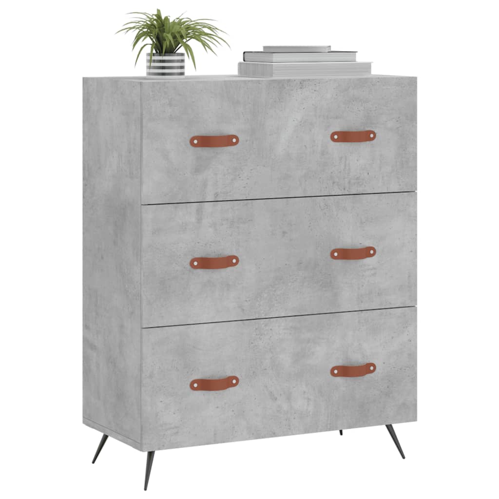 Chest of Drawers Concrete Grey 69.5x34x90 cm Engineered Wood