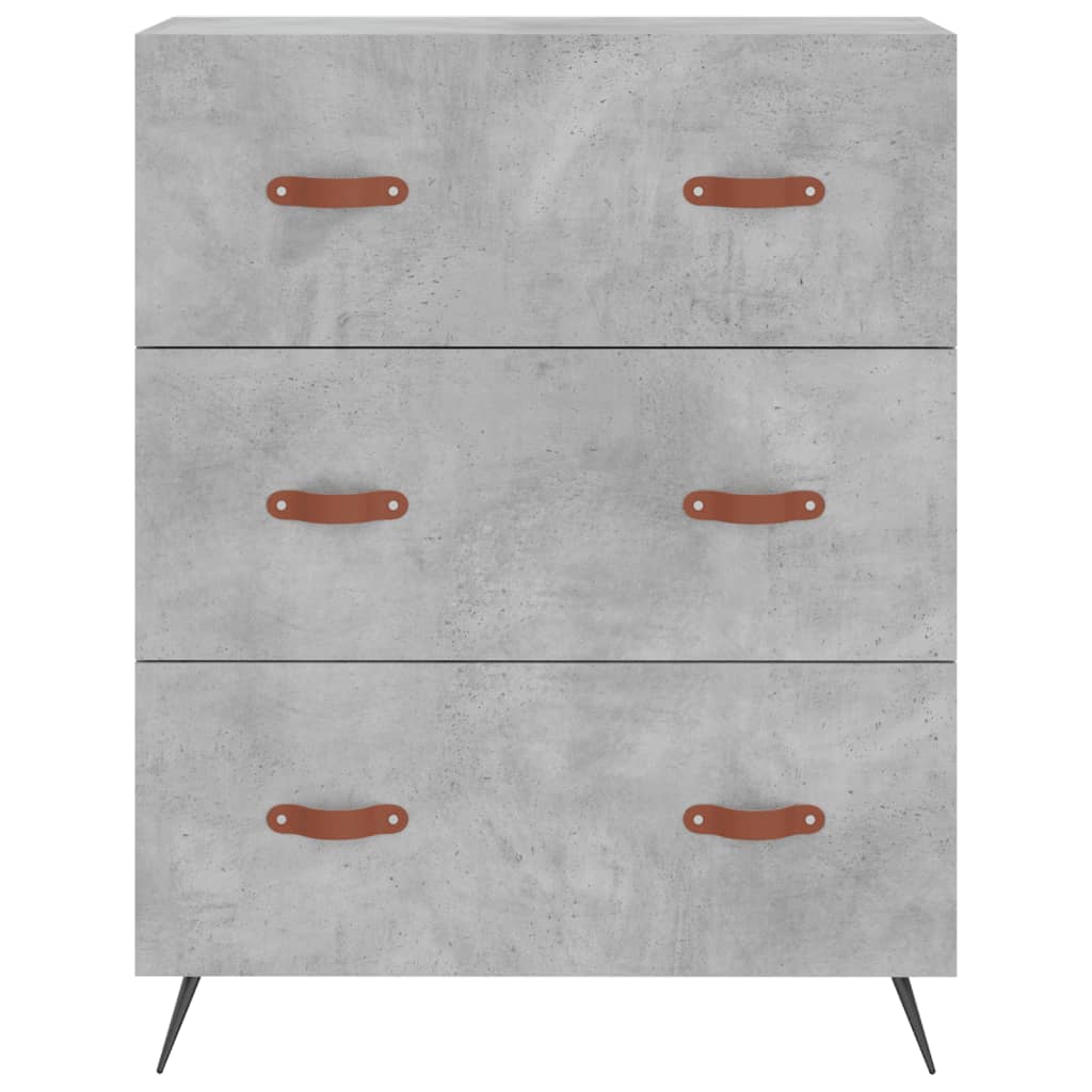 Chest of Drawers Concrete Grey 69.5x34x90 cm Engineered Wood