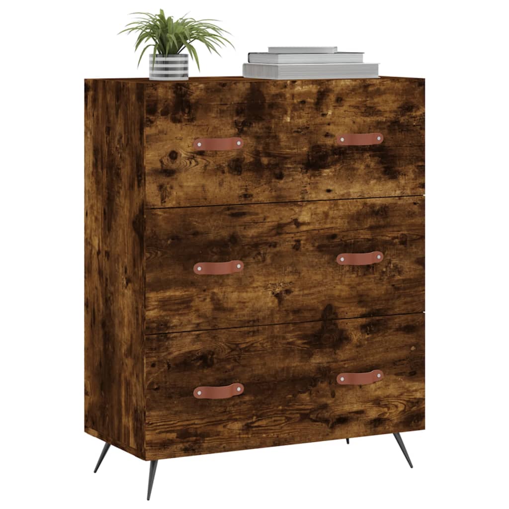 Chest of Drawers Smoked Oak 69.5x34x90 cm Engineered Wood