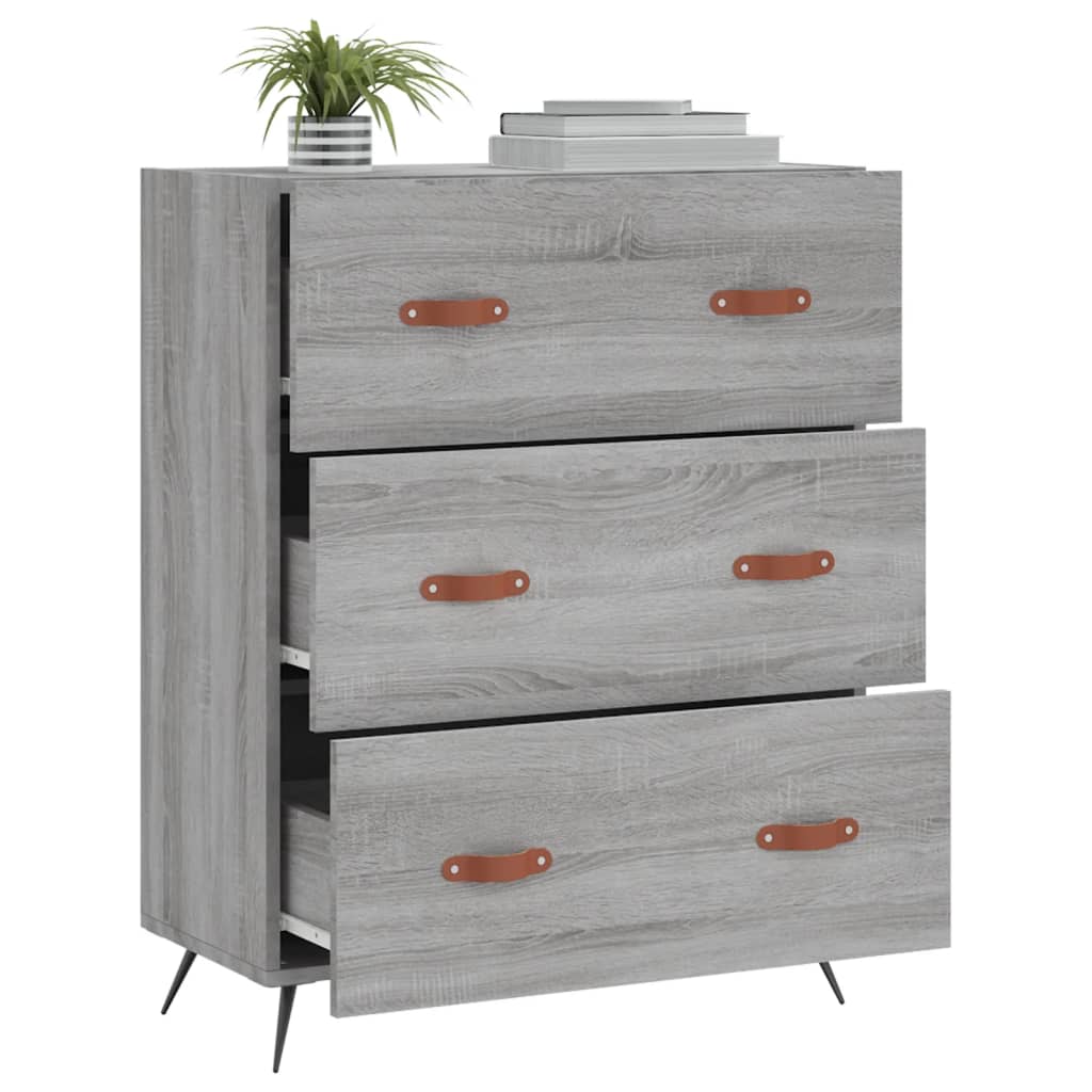 Chest of Drawers Grey Sonoma 69.5x34x90 cm Engineered Wood