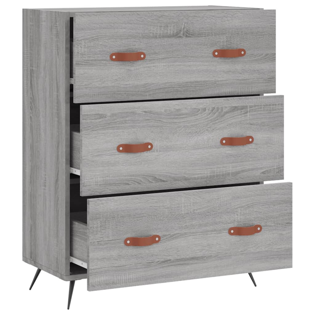 Chest of Drawers Grey Sonoma 69.5x34x90 cm Engineered Wood