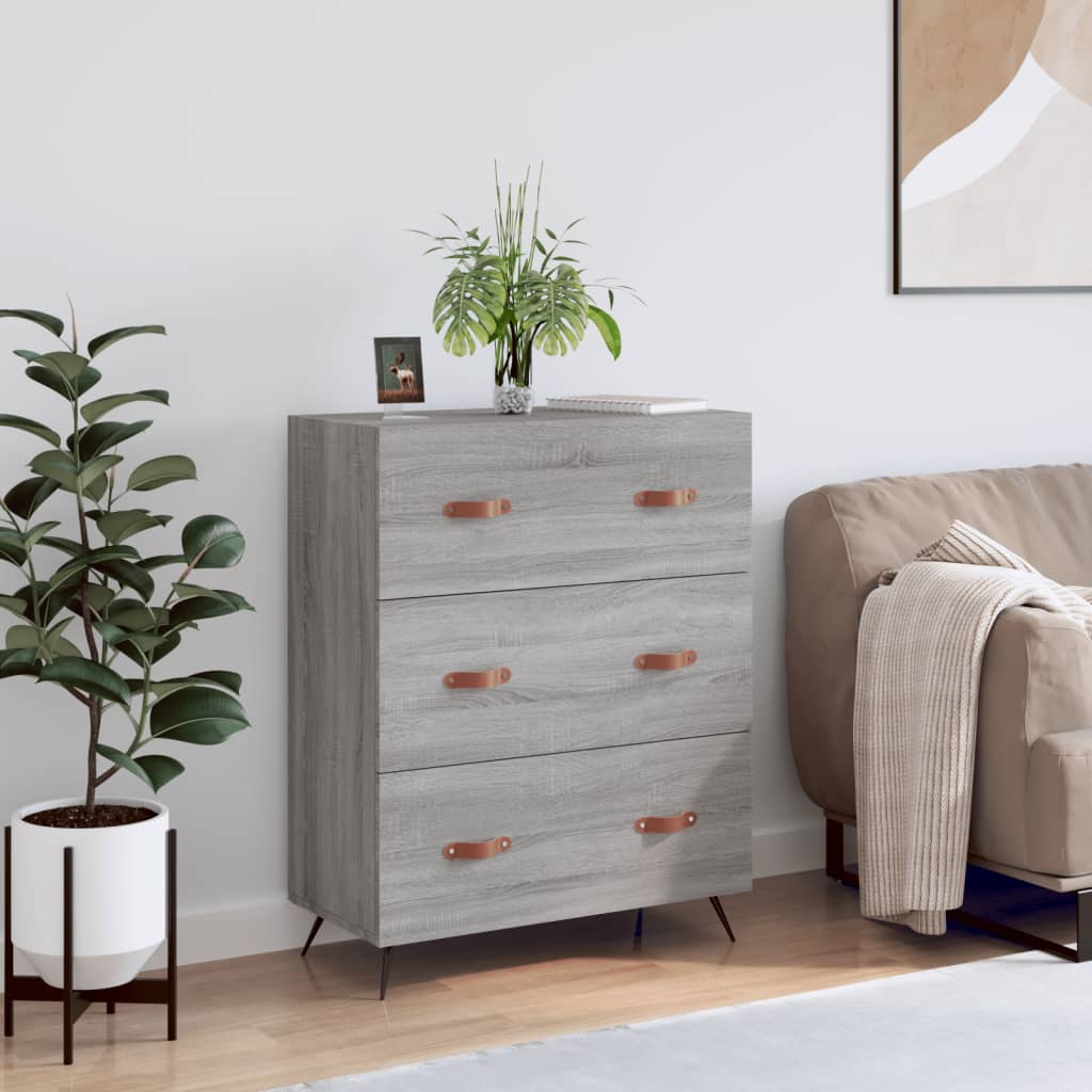 Chest of Drawers Grey Sonoma 69.5x34x90 cm Engineered Wood