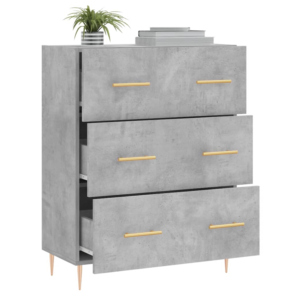 Sideboard Concrete Grey 69.5x34x90 cm Engineered Wood