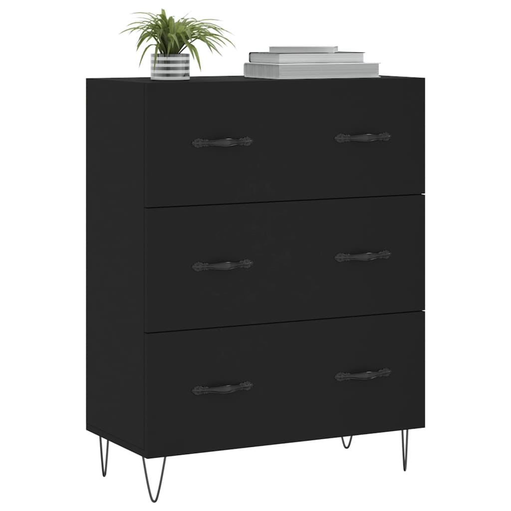 Sideboard Black 69.5x34x90 cm Engineered Wood