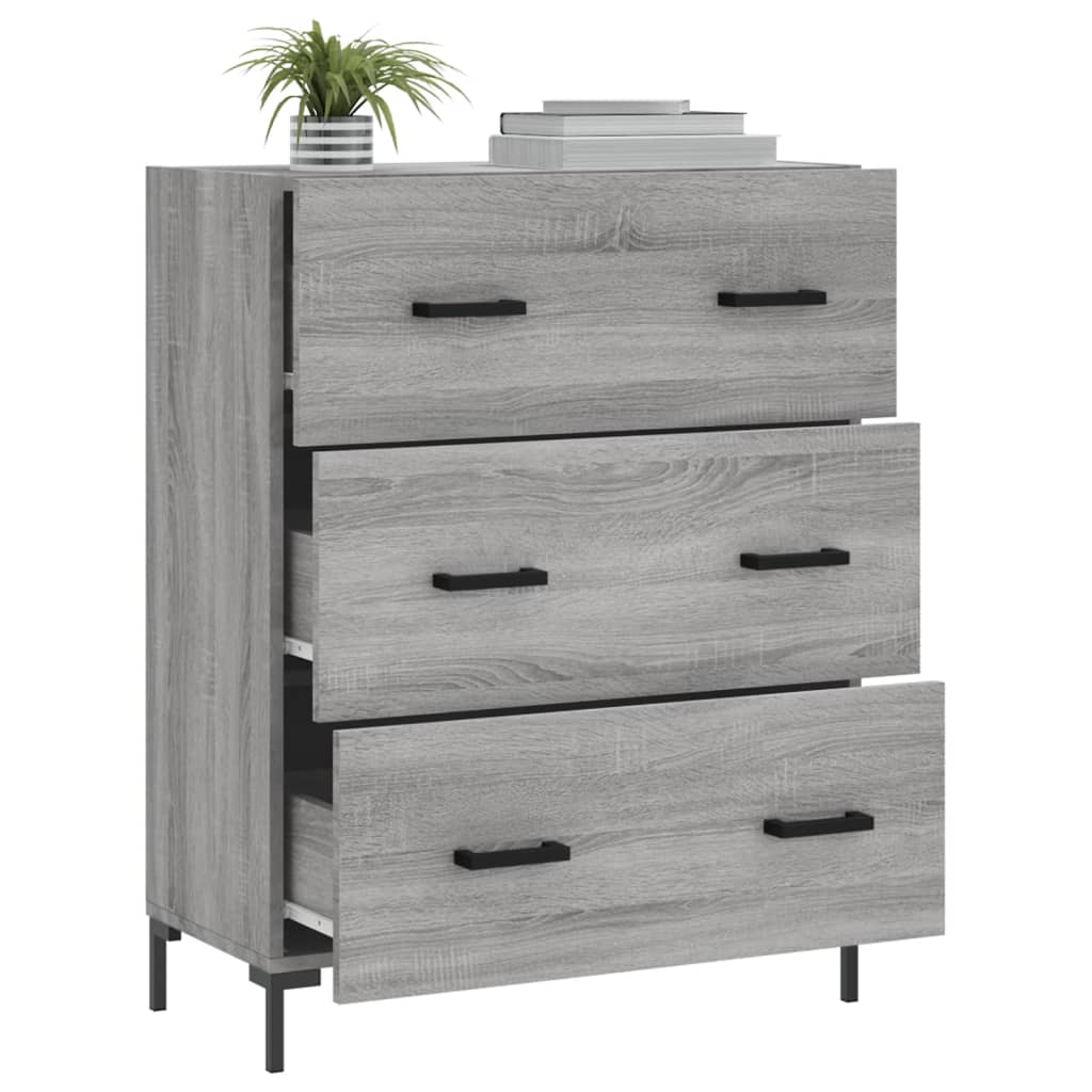 Sideboard Grey Sonoma 69.5x34x90 cm Engineered Wood