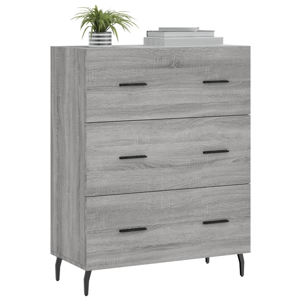 Sideboard Grey Sonoma 69.5x34x90 cm Engineered Wood