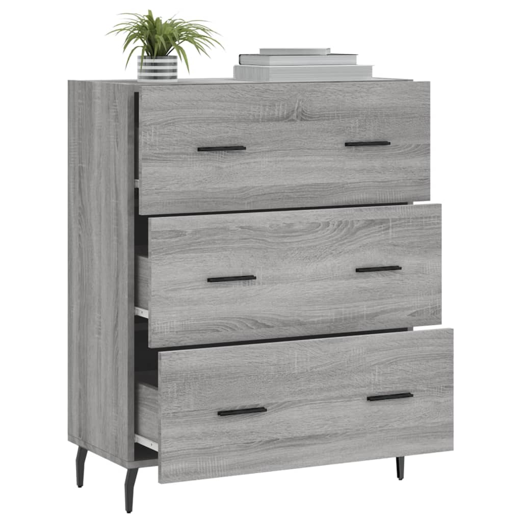 Sideboard Grey Sonoma 69.5x34x90 cm Engineered Wood