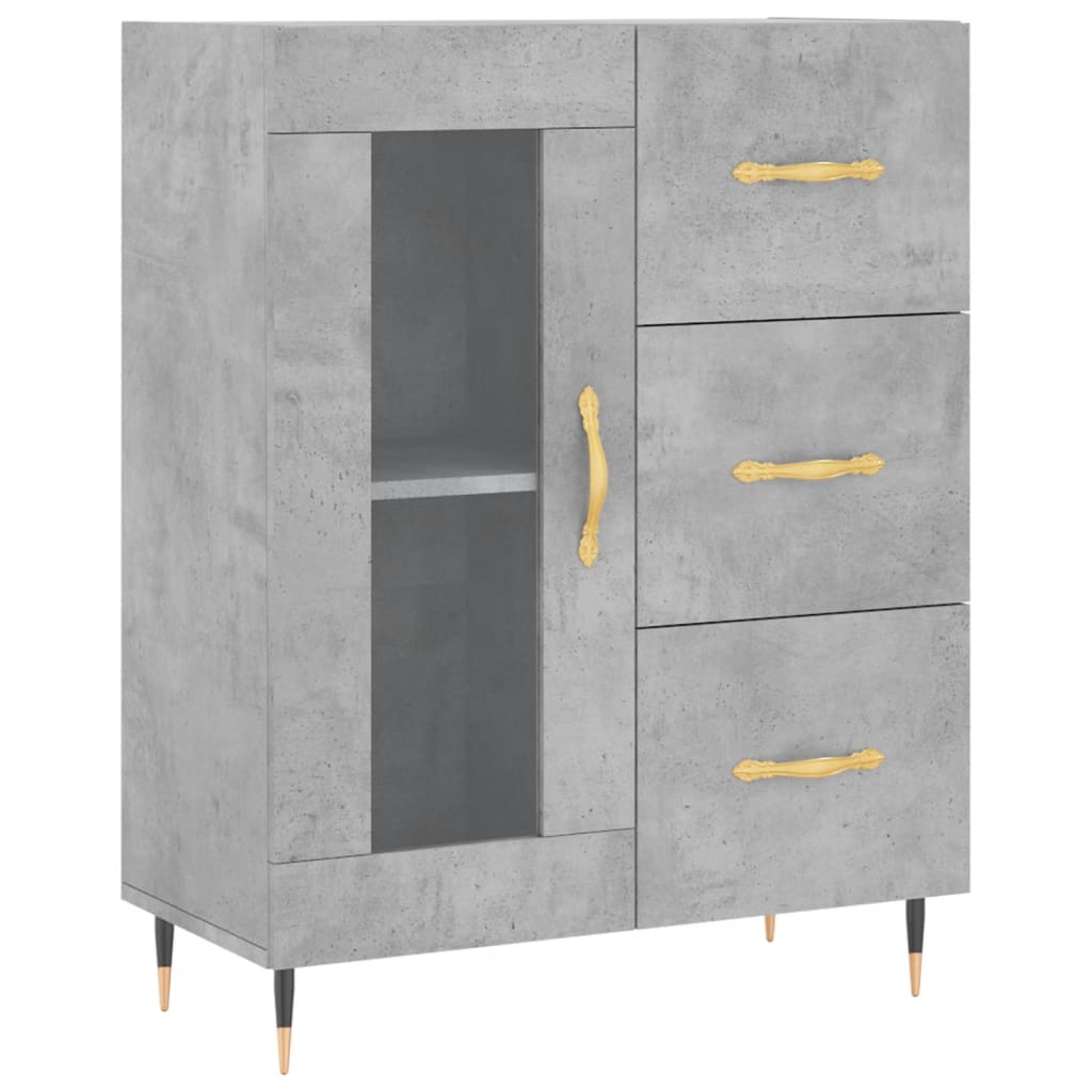 Sideboard Concrete Grey 69.5x34x90 cm Engineered Wood