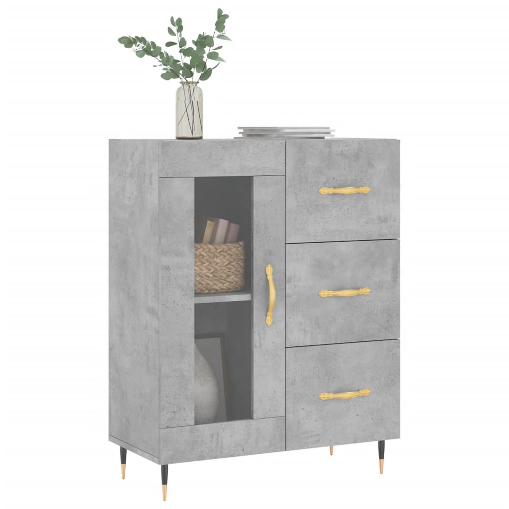 Sideboard Concrete Grey 69.5x34x90 cm Engineered Wood