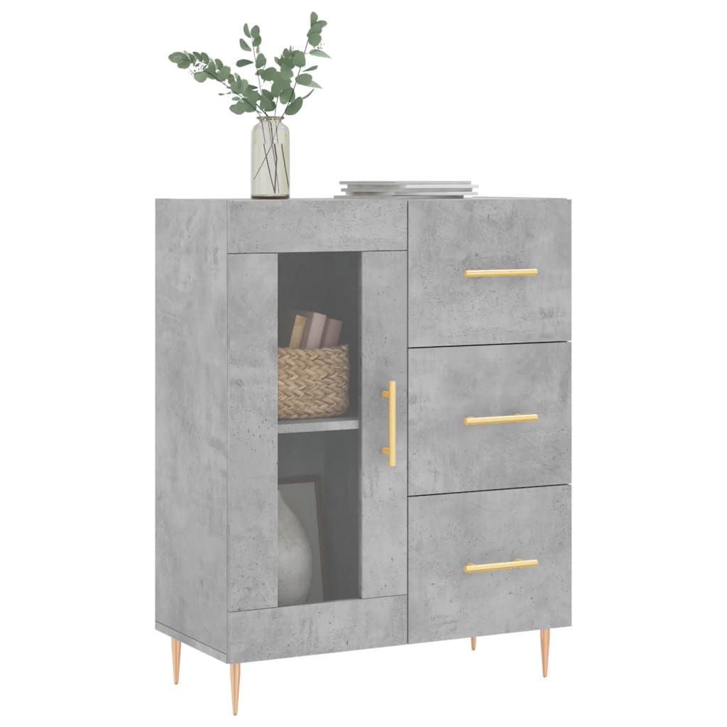 Sideboard Concrete Grey 69.5x34x90 cm Engineered Wood
