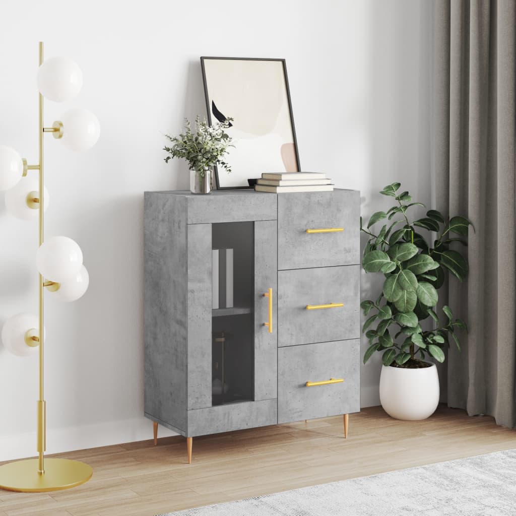 Sideboard Concrete Grey 69.5x34x90 cm Engineered Wood