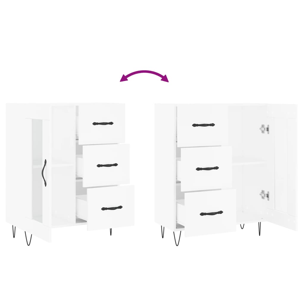 Sideboard White 69.5x34x90 cm Engineered Wood