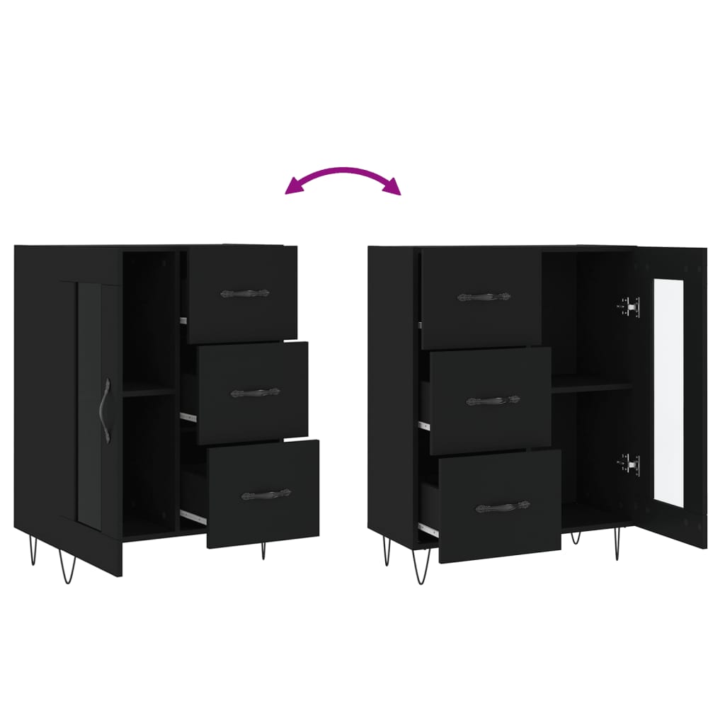 Sideboard Black 69.5x34x90 cm Engineered Wood