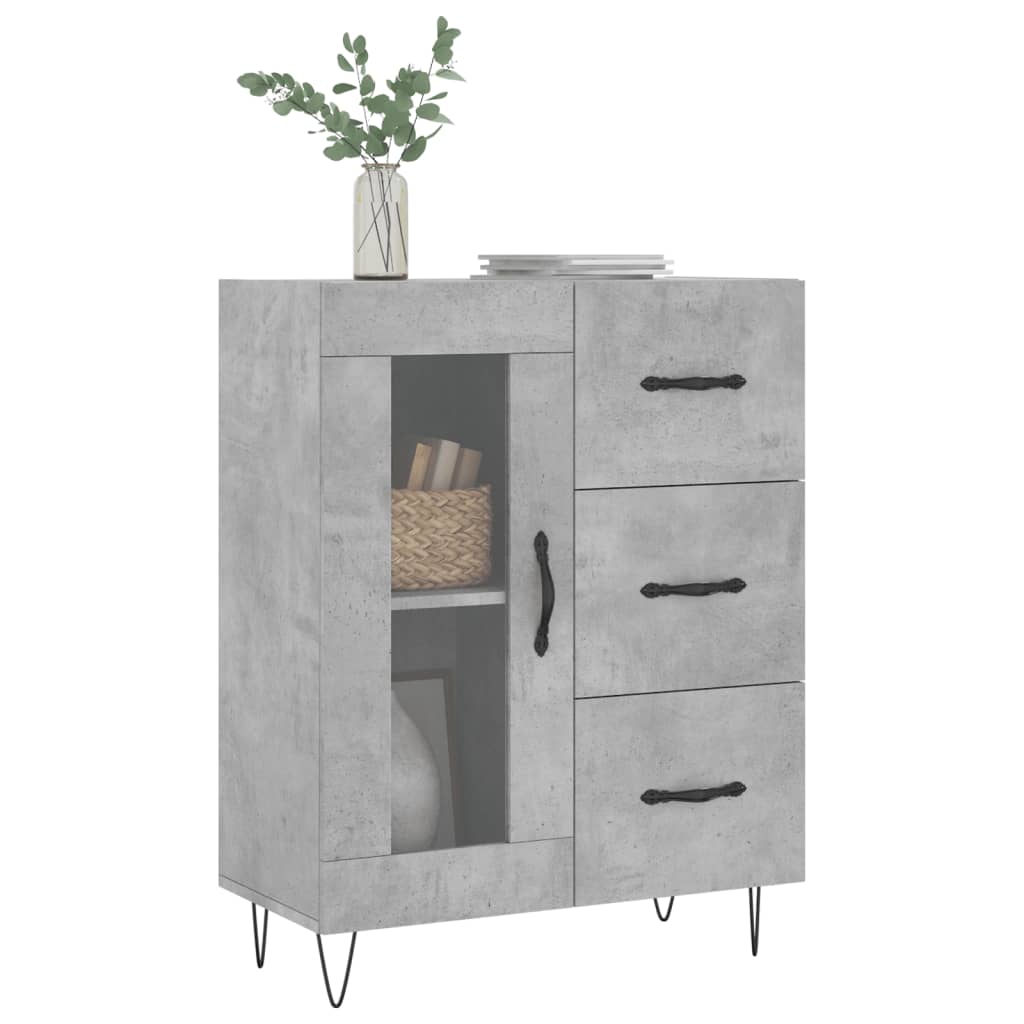 Sideboard Concrete Grey 69.5x34x90 cm Engineered Wood