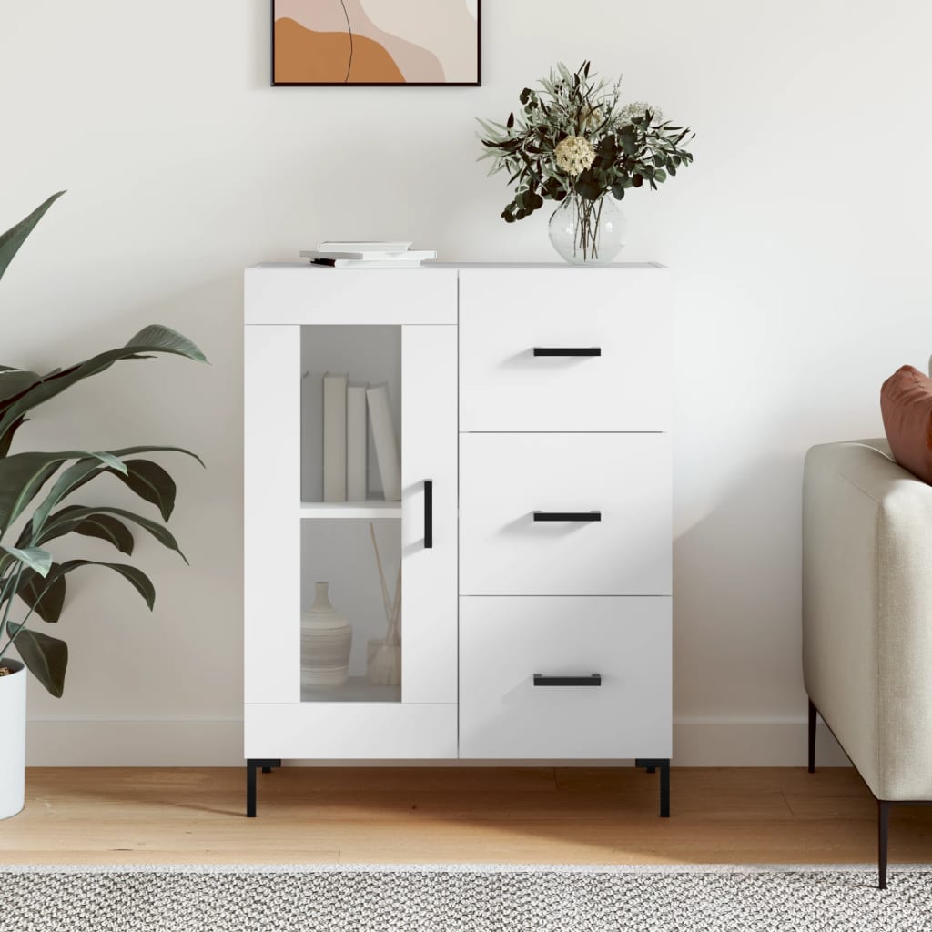 Sideboard White 69.5x34x90 cm Engineered Wood