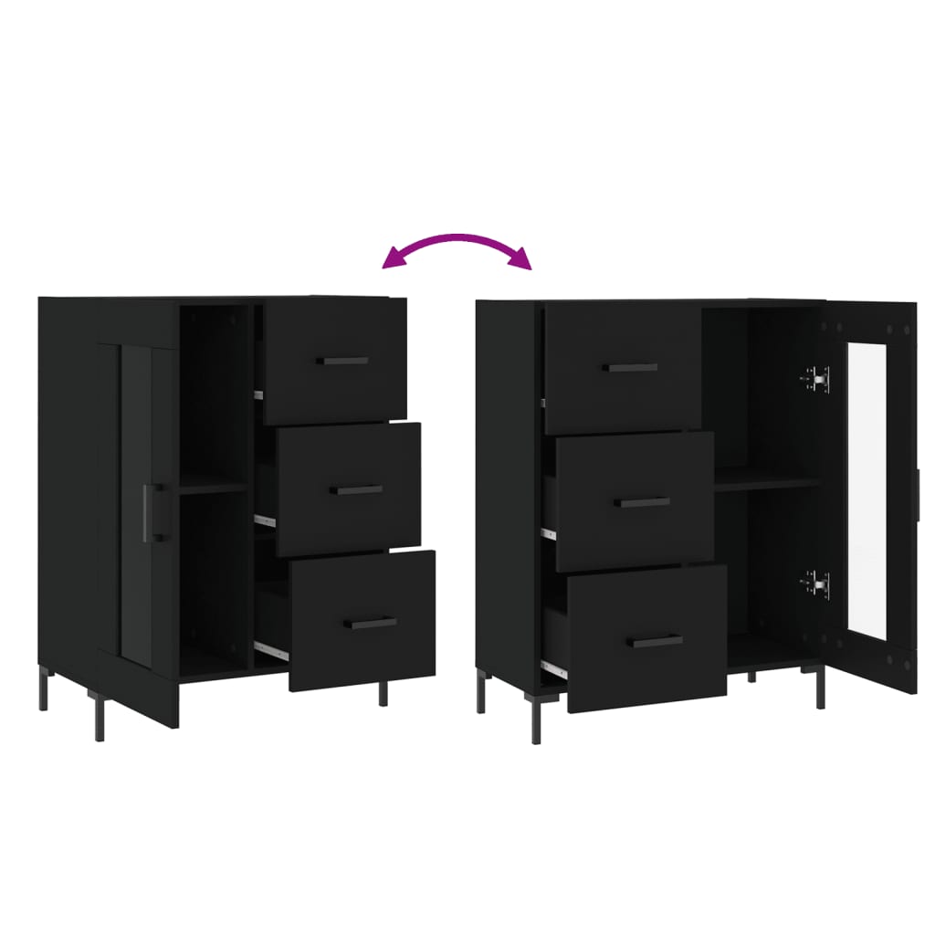 Sideboard Black 69.5x34x90 cm Engineered Wood