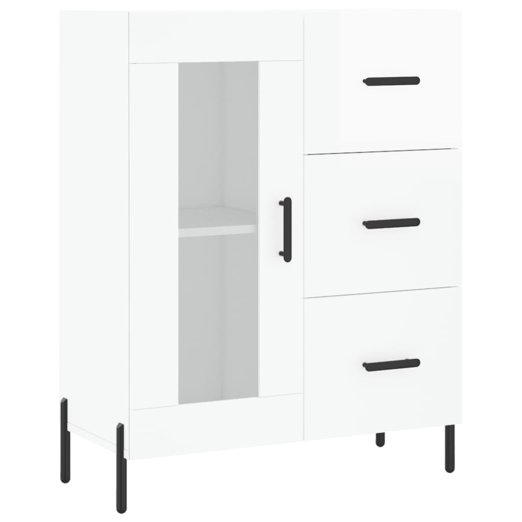 Sideboard High Gloss White 69.5x34x90 cm Engineered Wood