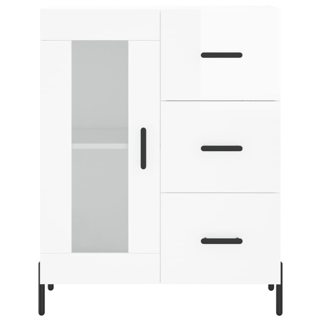 Sideboard High Gloss White 69.5x34x90 cm Engineered Wood