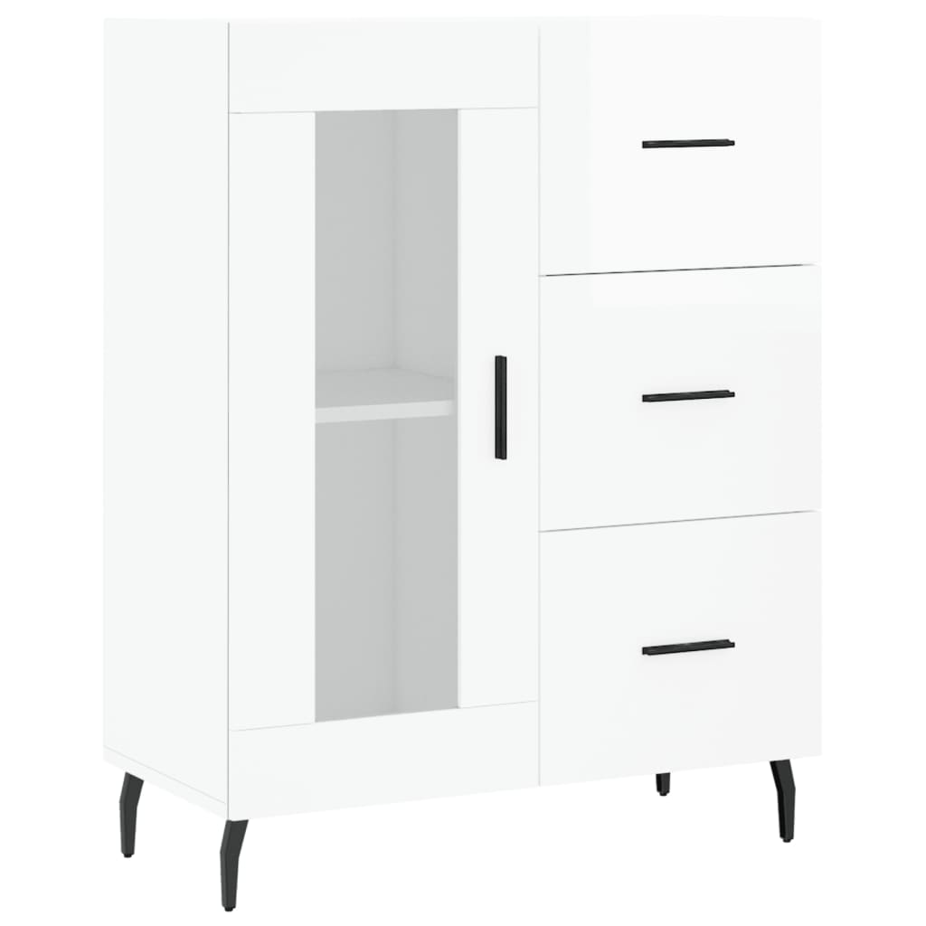 Sideboard High Gloss White 69.5x34x90 cm Engineered Wood