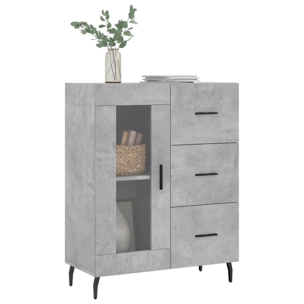 Sideboard Concrete Grey 69.5x34x90 cm Engineered Wood