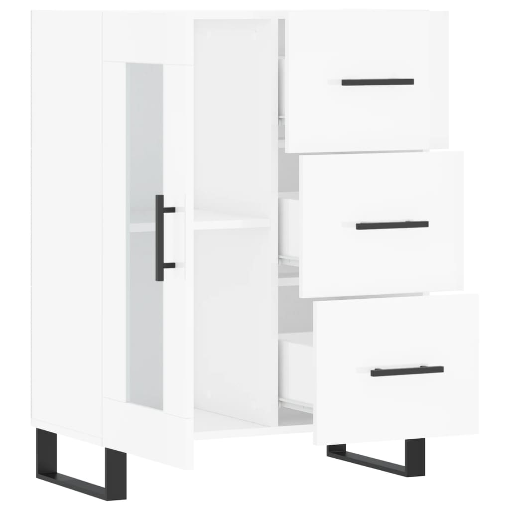 Sideboard High Gloss White 69.5x34x90 cm Engineered Wood