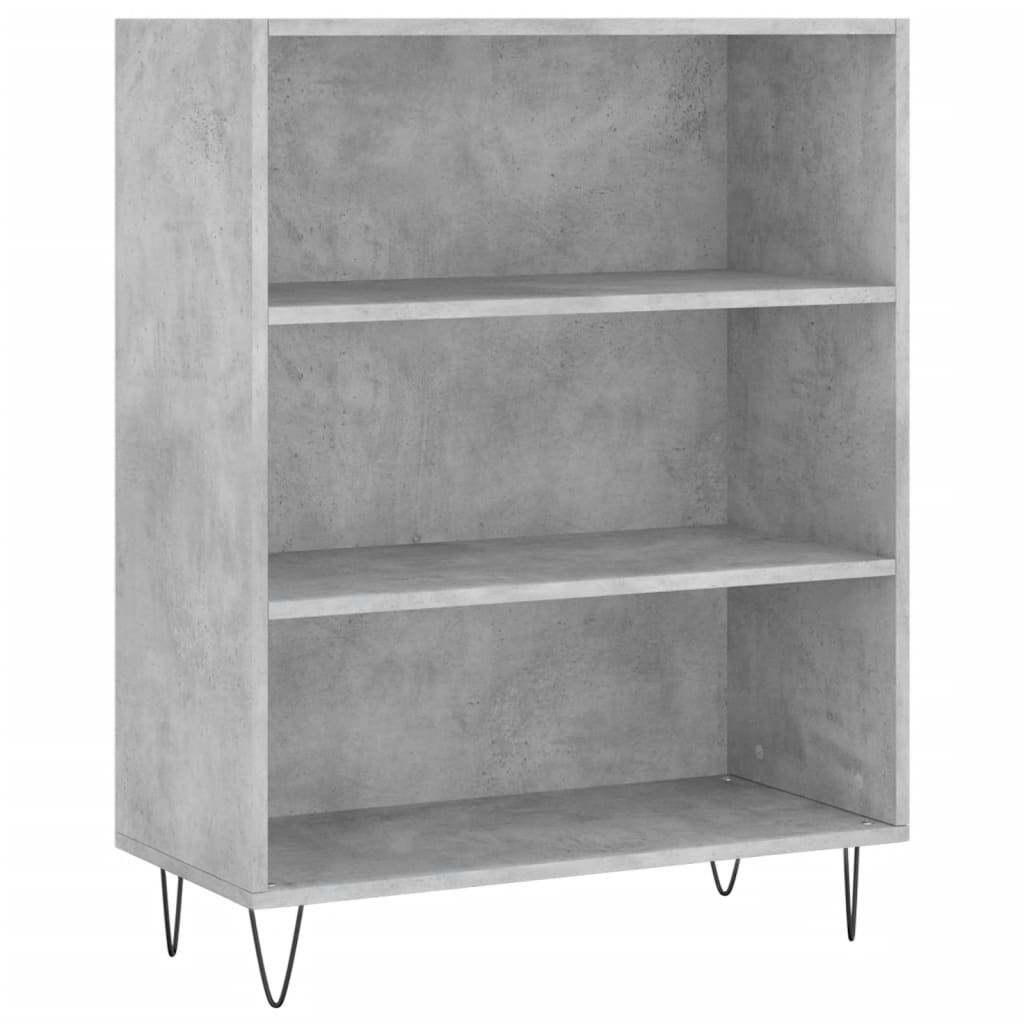 Bookcase Concrete Grey 69.5x32.5x90 cm Engineered Wood