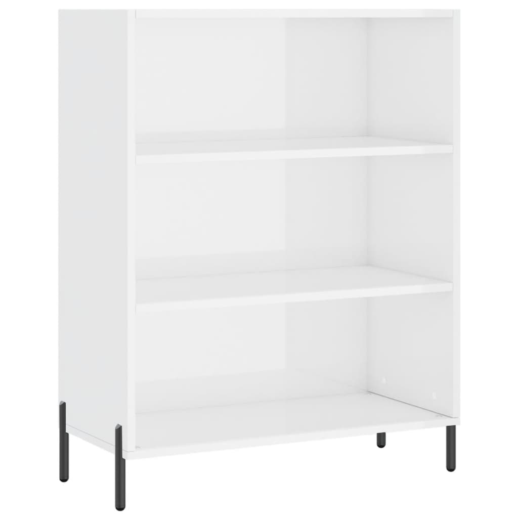 Shelf Cabinet High Gloss White 69.5x32.5x90 cm Engineered Wood