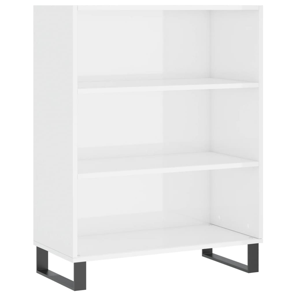 Shelf Cabinet High Gloss White 69.5x32.5x90 cm Engineered Wood