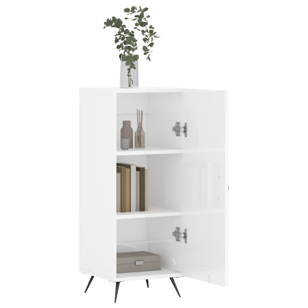 Sideboard High Gloss White 34.5x34x90 cm Engineered Wood