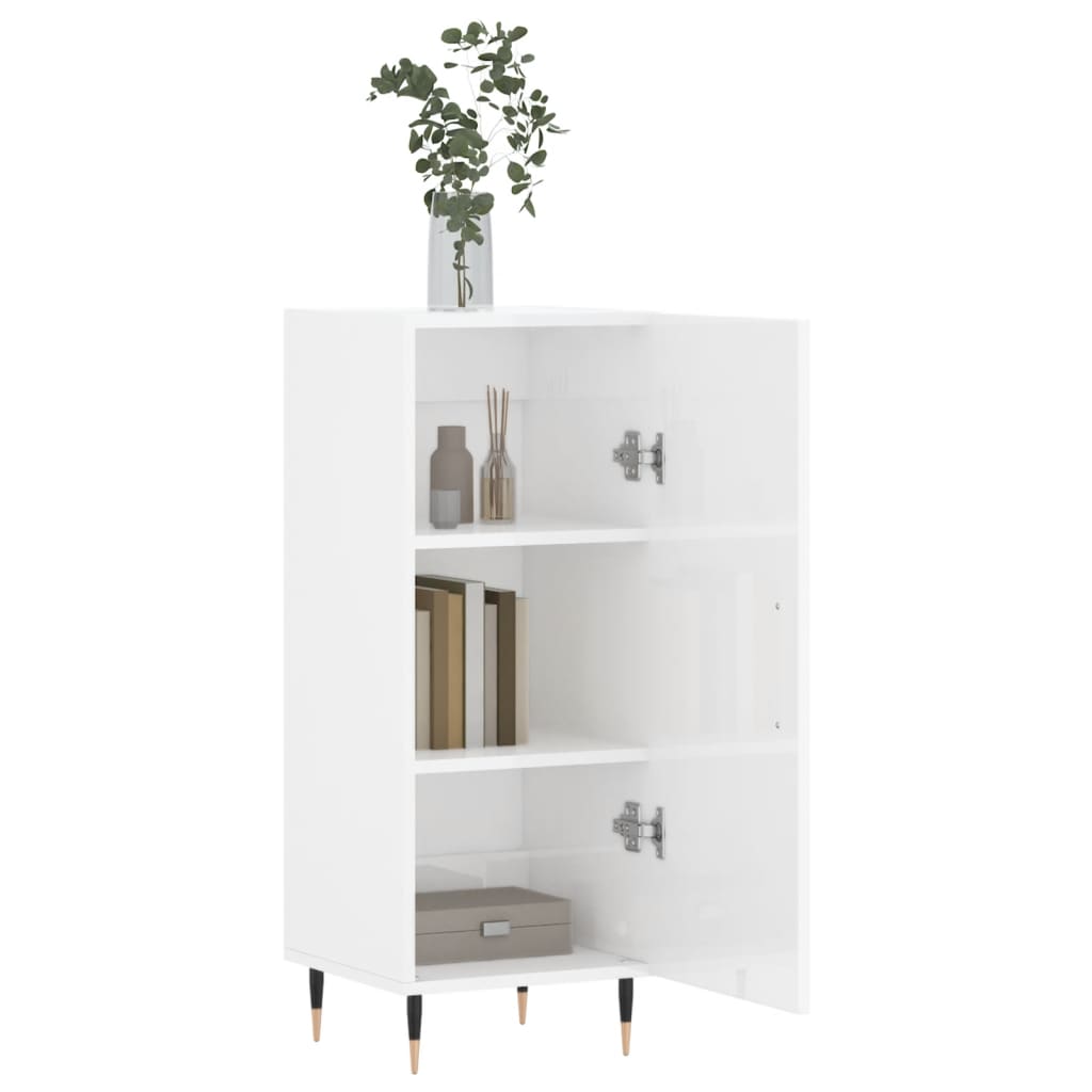 Sideboard High Gloss White 34.5x34x90 cm Engineered Wood