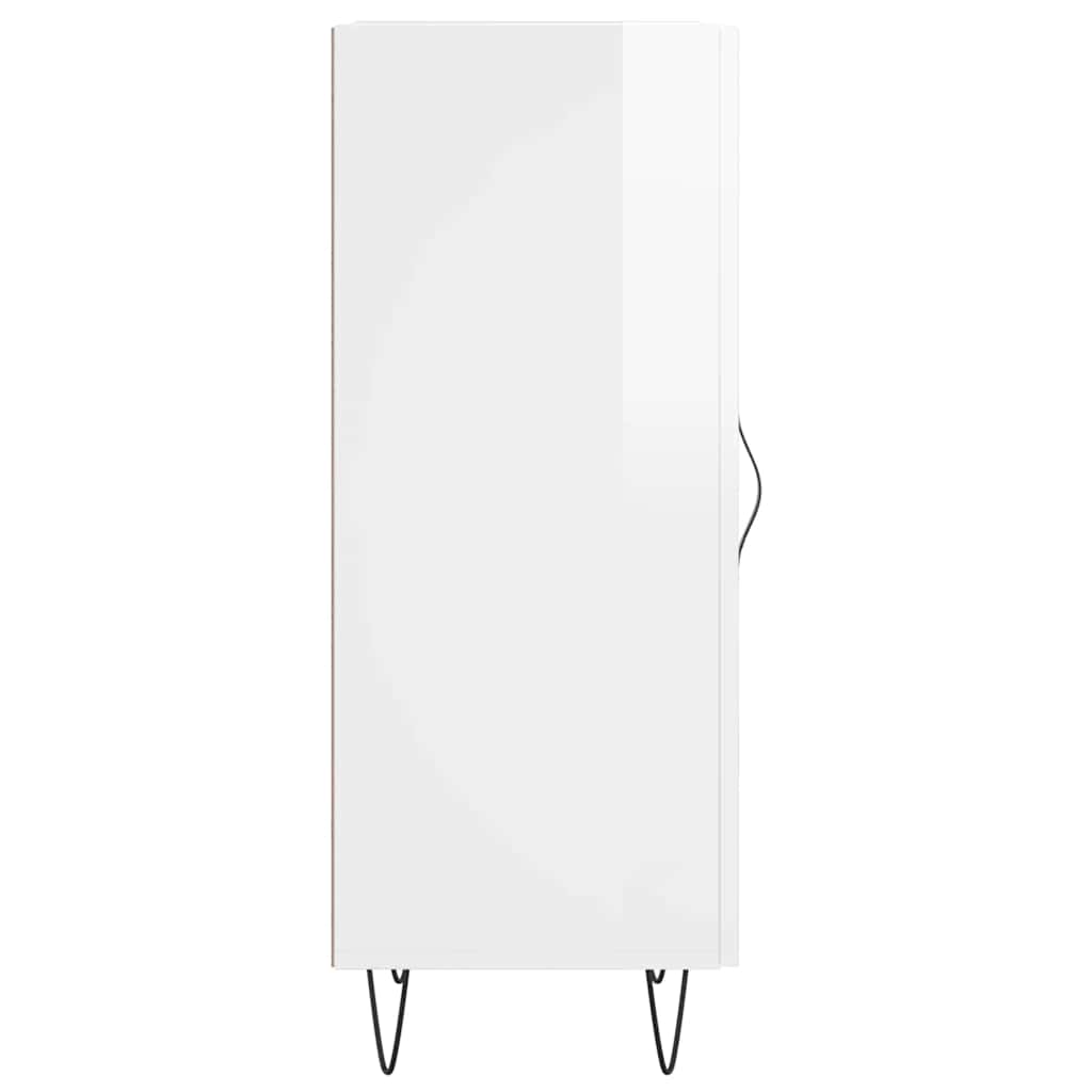 Sideboard High Gloss White 34.5x34x90 cm Engineered Wood