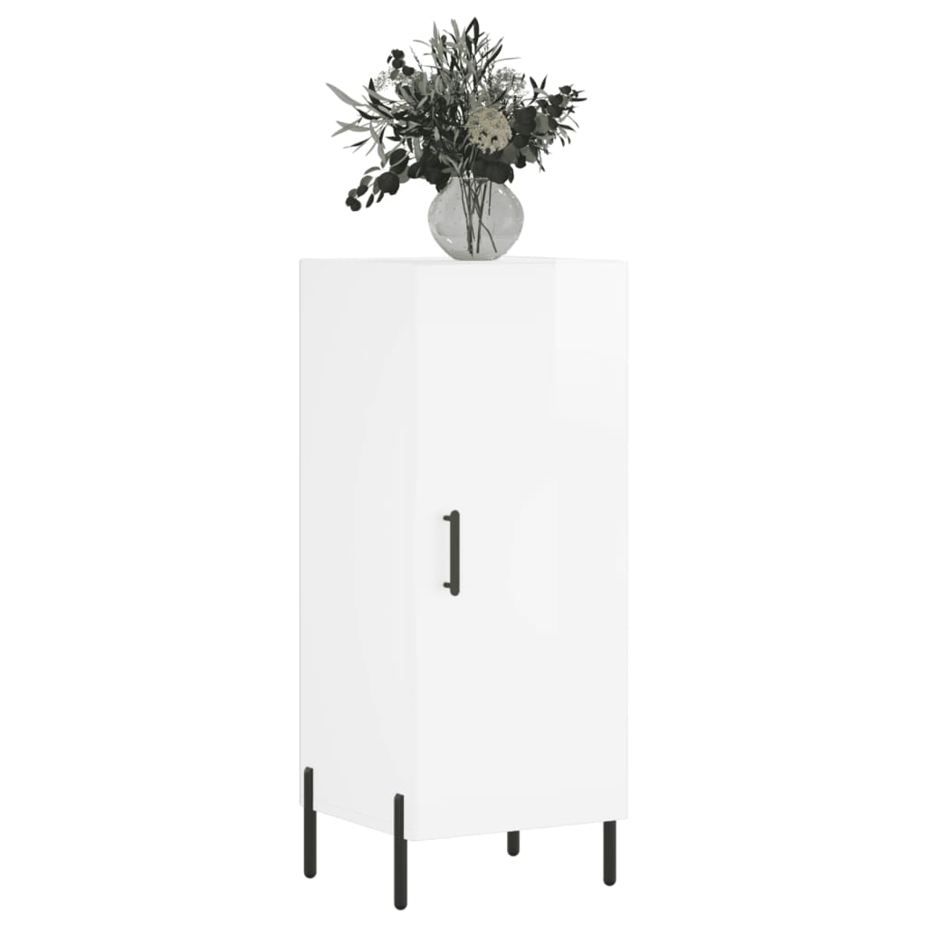 Sideboard High Gloss White 34.5x34x90 cm Engineered Wood