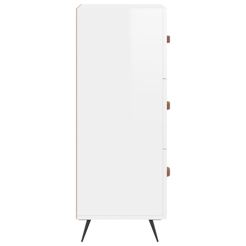 Sideboard High Gloss White 34.5x34x90 cm Engineered Wood