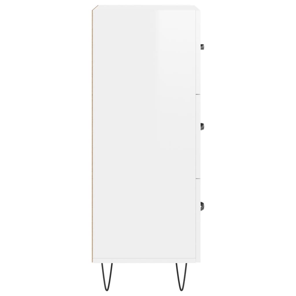 Sideboard High Gloss White 34.5x34x90 cm Engineered Wood