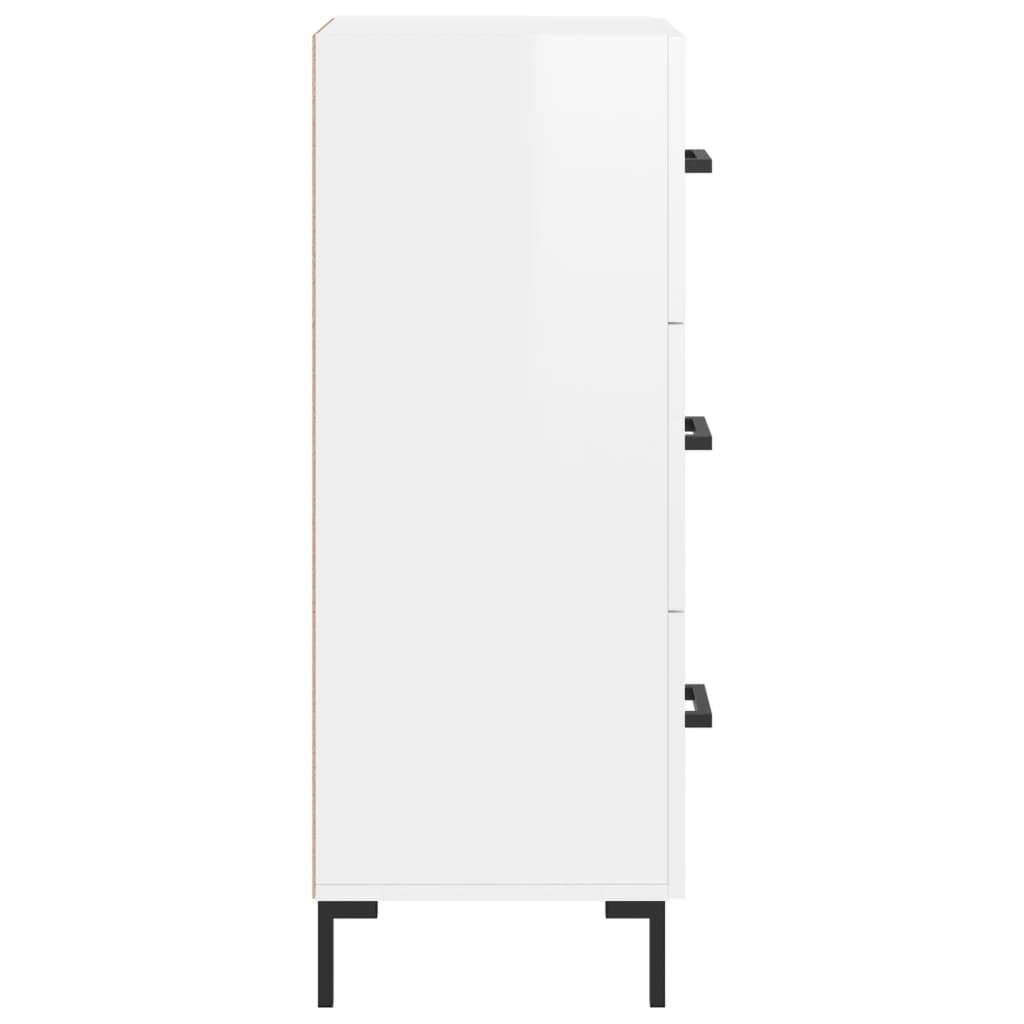 Sideboard High Gloss White 34.5x34x90 cm Engineered Wood