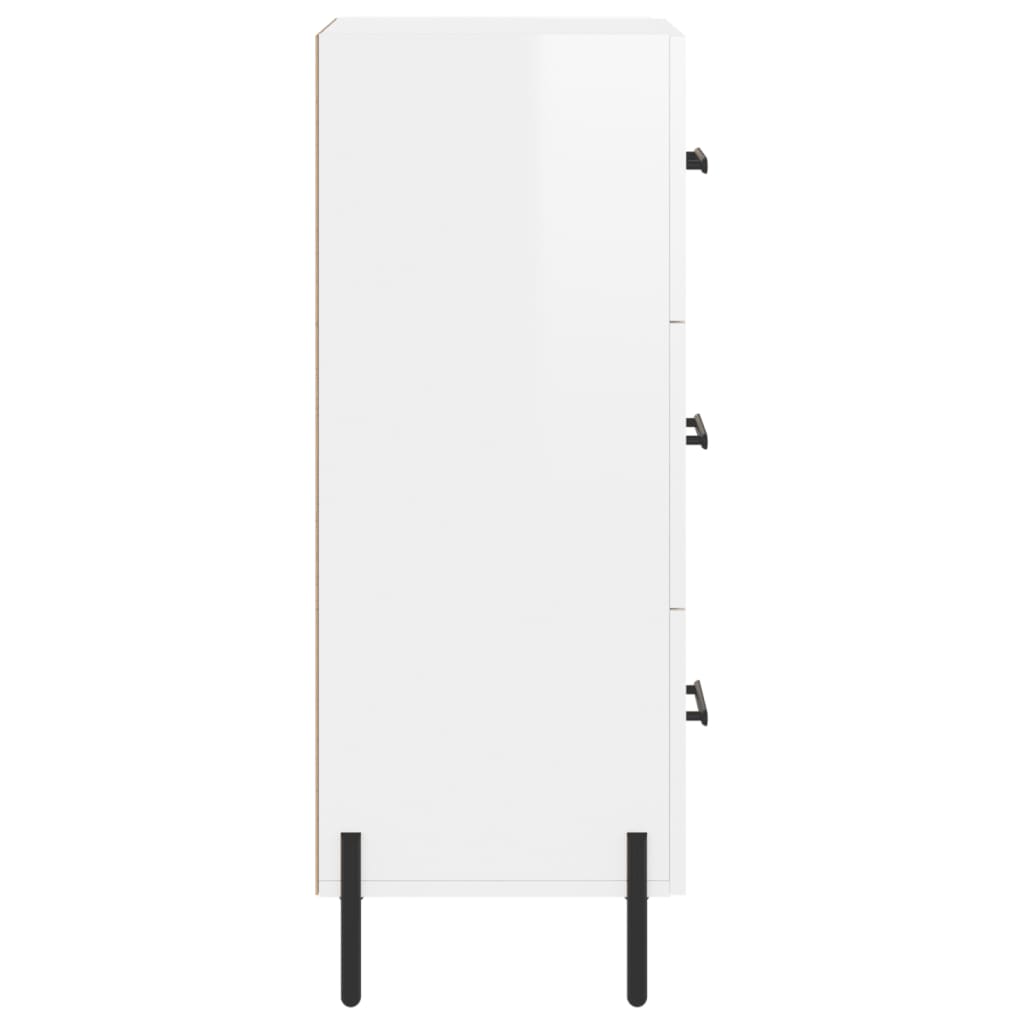 Sideboard High Gloss White 34.5x34x90 cm Engineered Wood