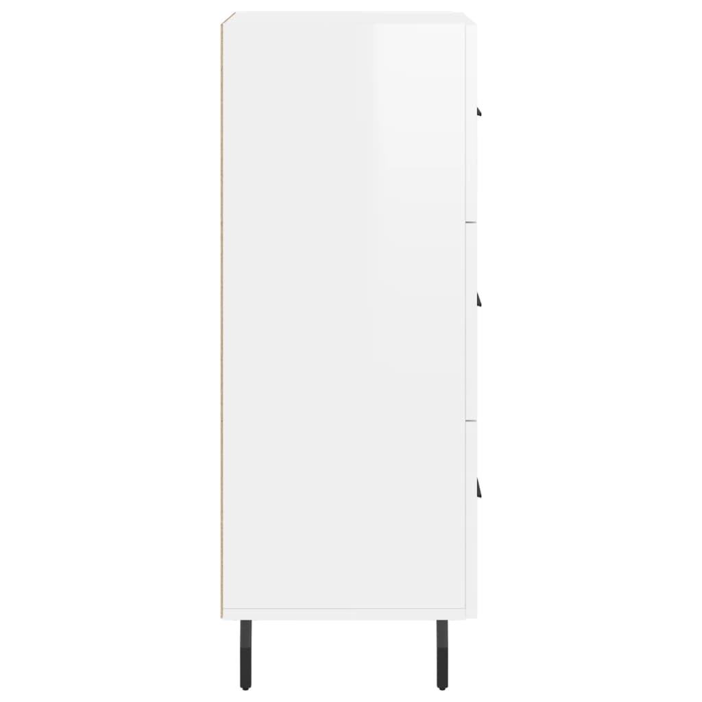 Sideboard High Gloss White 34.5x34x90 cm Engineered Wood