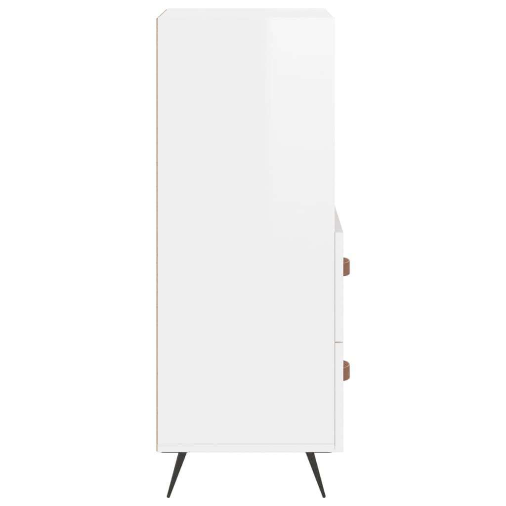 Sideboard High Gloss White 34.5x34x90 cm Engineered Wood